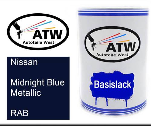 Nissan, Midnight Blue Metallic, RAB: 500ml Lackdose, von ATW Autoteile West.